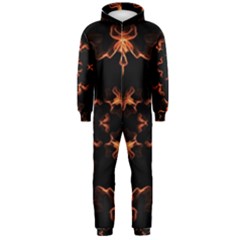 Mandala Fire Mandala Flames Design Hooded Jumpsuit (men)  by Celenk