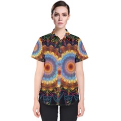 Colorful Prismatic Chromatic Women s Short Sleeve Shirt