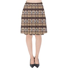 Window Facade Truss Hauswand Velvet High Waist Skirt by Celenk