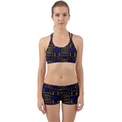 Background Texture Pattern Back Web Sports Bra Set