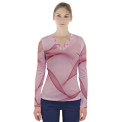 Background Light Glow Abstract Art V-neck Long Sleeve Top