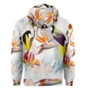 Exotic Birds of Paradise and Flowers Watercolor Men s Zipper Hoodie View2