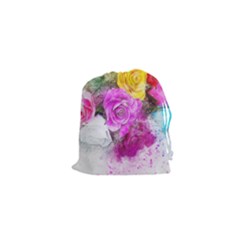 Flowers Bouquet Art Abstract Drawstring Pouches (xs)  by Celenk