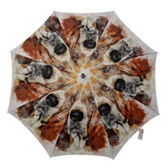 Dog Basset Pet Art Abstract Hook Handle Umbrellas (large) by Celenk