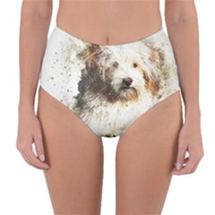 Dog Animal Pet Art Abstract Reversible High-waist Bikini Bottoms