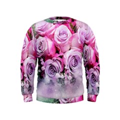 Flowers Roses Bouquet Art Abstract Kids  Sweatshirt