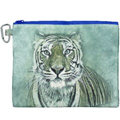 Tiger Cat Art Abstract Vintage Canvas Cosmetic Bag (xxxl)