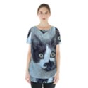 Cat Pet Art Abstract Vintage Skirt Hem Sports Top View1