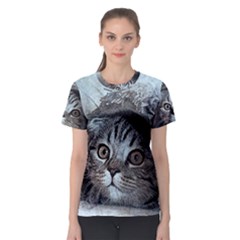 Cat Pet Art Abstract Vintage Women s Sport Mesh Tee