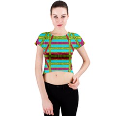 Gift Wrappers For Body And Soul Crew Neck Crop Top by pepitasart