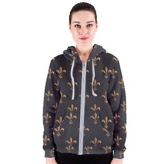 Fleur De Lis Women s Zipper Hoodie by NouveauDesign