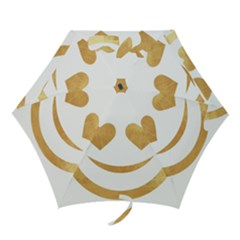 Gold Smiley Face Mini Folding Umbrellas by NouveauDesign