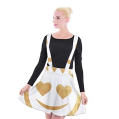 Gold Smiley Face Suspender Skater Skirt by NouveauDesign