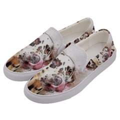 Dog Portrait Pet Art Abstract Men s Canvas Slip Ons