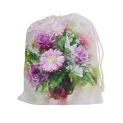 Flowers Roses Bouquet Art Nature Drawstring Pouches (xxl) by Celenk