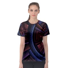 Fractal Circle Pattern Curve Women s Sport Mesh Tee