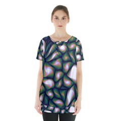 Fuzzy Abstract Art Urban Fragments Skirt Hem Sports Top