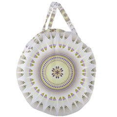 Mandala Fractal Decorative Giant Round Zipper Tote