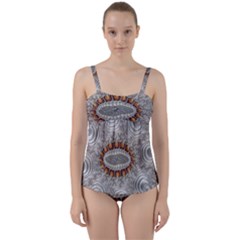 Fractal Fantasy Design Imagination Twist Front Tankini Set