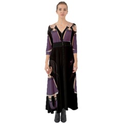 Dolly Girl In Purple Button Up Boho Maxi Dress by Valentinaart