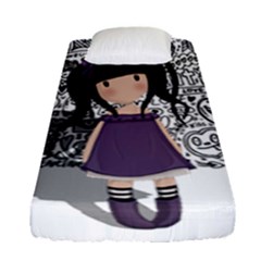 Dolly Girl In Purple Fitted Sheet (single Size) by Valentinaart