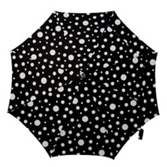 White On Black Polka Dot Pattern Hook Handle Umbrellas (small)