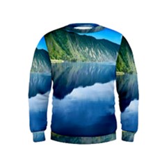 Mountain Water Landscape Nature Kids  Sweatshirt by Celenk