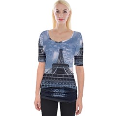 Eiffel Tower France Landmark Wide Neckline Tee