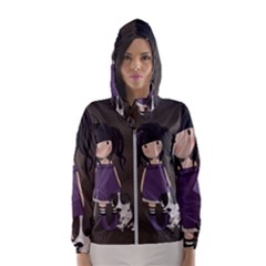 Dolly Girl And Dog Hooded Wind Breaker (women) by Valentinaart