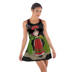 Frida Kahlo Doll Cotton Racerback Dress by Valentinaart