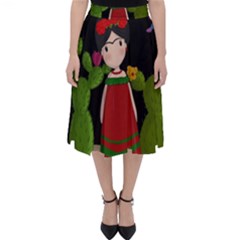 Frida Kahlo Doll Folding Skater Skirt