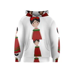 Frida Kahlo Doll Kids  Pullover Hoodie by Valentinaart