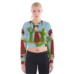 Frida Kahlo Doll Cropped Sweatshirt by Valentinaart