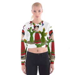 Frida Kahlo Doll Cropped Sweatshirt by Valentinaart