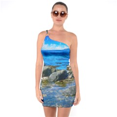 Shoreline Sea Coast Beach Ocean One Soulder Bodycon Dress by Celenk