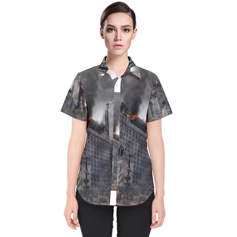 Apocalypse War Armageddon Women s Short Sleeve Shirt by Celenk