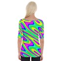 Lilac Yellow Wave Abstract Pattern Wide Neckline Tee View2