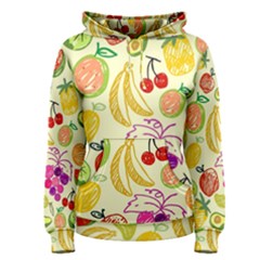 Cute Fruits Pattern Women s Pullover Hoodie by paulaoliveiradesign