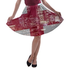 London England City A-line Skater Skirt by Celenk