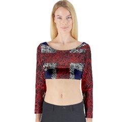 Union Jack Flag Uk Patriotic Long Sleeve Crop Top by Celenk