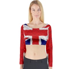 Union Jack Flag National Country Long Sleeve Crop Top by Celenk