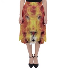 Fractal Lion Folding Skater Skirt