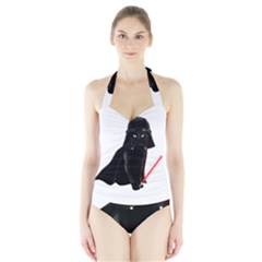 Darth Vader Cat Halter Swimsuit by Valentinaart