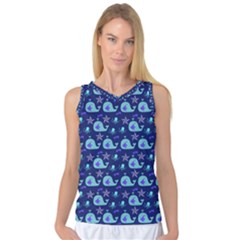 Blue Sea Whales Women s Basketball Tank Top by snowwhitegirl