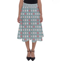 Pink Peach Grey Eggs On Teal Perfect Length Midi Skirt