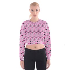 Grey Magenta Eggs On Pink Cropped Sweatshirt