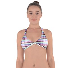 Multi White Dots Halter Neck Bikini Top