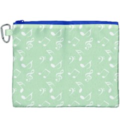 Mint Green White Music Canvas Cosmetic Bag (xxxl) by snowwhitegirl