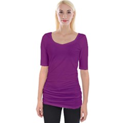 Magenta Ish Purple Wide Neckline Tee