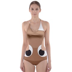 Poo Happens Cut-out One Piece Swimsuit by Vitalitee